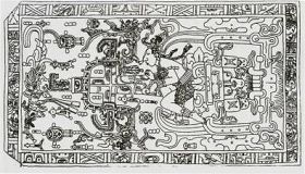 玛雅碑铭神庙的“巴伦克”浮雕中,刻画了一个带头盔的青年,正在操作一台类似飞行器的机器。