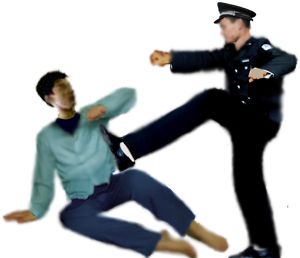 酷刑示意图:毒打