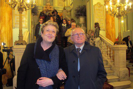欧洲文化协会主席(Casal d’Europa del Berguedà)亚戊麦•法务尔•伊•锡切斯(Jaume Farguell i Sitges)先生偕夫人观看神韵