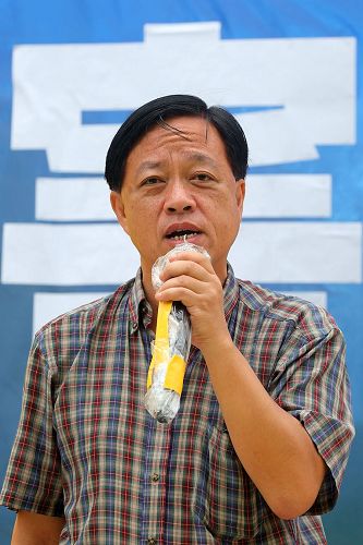 '图5:前区议员林咏然赞叹法轮功的反迫害活动对民众起到鼓舞及潜移默化的作用。'