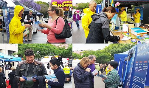 '图3~4:双湾区(Double Bay)的民众关注、支持法轮功反迫害'
