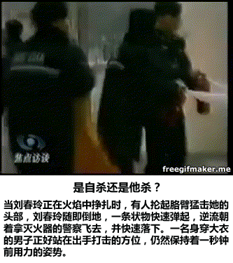 (该动画取自《焦点访谈》刘春玲被击打倒地的视频)