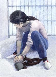 '中共酷刑示意图:锁地环'