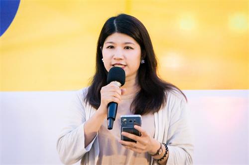 '图10:新竹县议员余筱菁出席发言。'