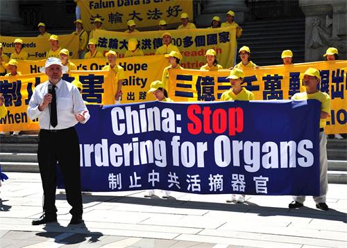 '图6:素里市绿色正义党党领温哥华知名博主Dennis Watson先生现场发言'