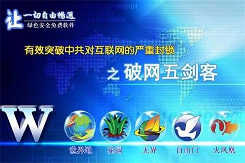 '图7:过去二十年,法轮功学员研发的多种翻墙软件,是中国民众突破网络封锁的重要工具。'