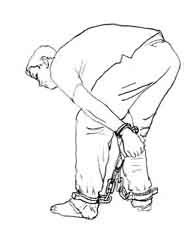 '酷刑演示:手铐脚镣'