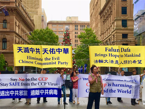 '图8:潘晴先生在集会上发言'