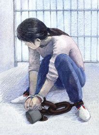 '中共酷刑示意图:铐固定在地'