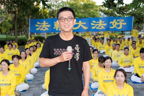 '图5:前凤山市市长、连任多届国会立法委员许智杰表示:“法轮功是一个很好的修炼团体,对社会有很大的贡献。我很感谢和敬佩法轮功团体。”'