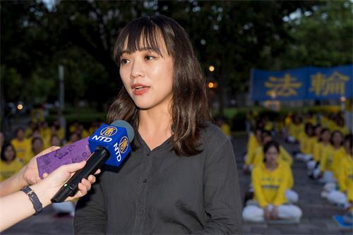 '图9:时代力量市议员黄捷表示,“法轮功团体对于中共的打压,和平理性的诉求。法轮功的精神,难能可贵。”'