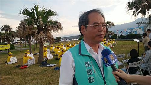 '图7:行政院东部服务处副执行长郭应义呼吁全球站出来反对“港版的国安法”。'