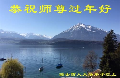 '图1:瑞士西人大法弟子恭祝师尊过年好!'