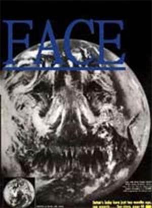 图5:1999年,美国太空总署的卫星拍摄的地球照片显示,地球上出现了一个覆盖半个地球的撒旦面孔。