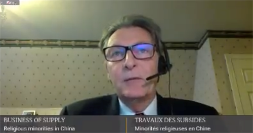 '图1:加拿大自由党国会议员麦凯(John McKay)在2021年2月18日的国会辩论会上表示,与中共打交道,必须像对待恐怖份子或黑手党暴徒一样。(视频截图)'