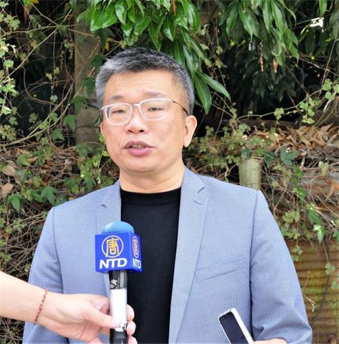 '图3:“四二五和平上访”二十二周年,台湾立法院副院长蔡其昌声援法轮功。'