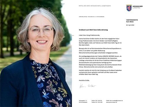 '图2:卡琳·米勒(Karin Müller)和她的贺信'