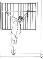 '中共酷刑示意图:吊铐'