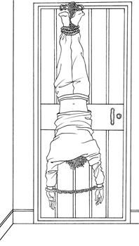 '中共酷刑示意图:“倒挂”'