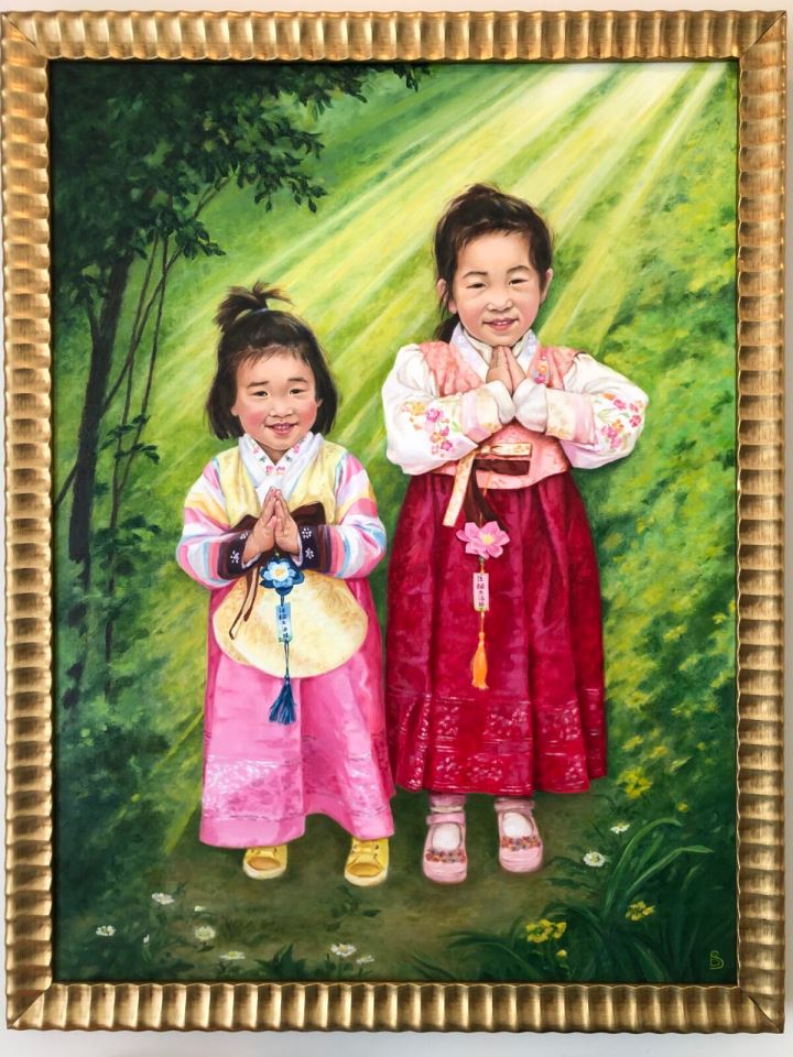 '图2:画作《感恩》(布面油画;116厘米×84厘米)'