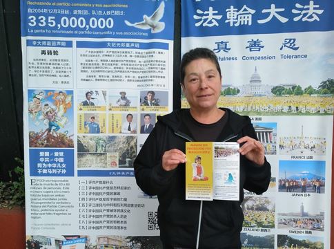 '图11:阿松森女士说:活摘器官是一场史无前例的屠杀,必须要制止'