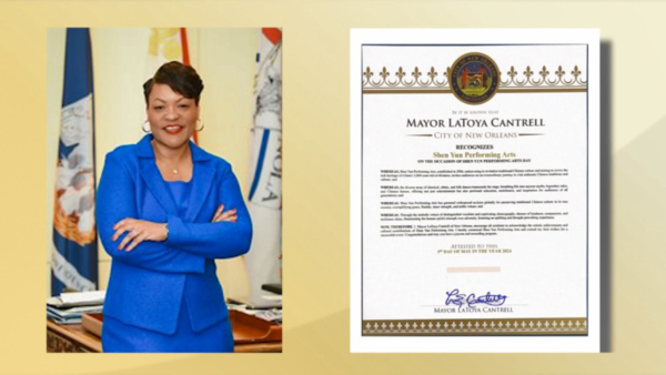 图5:易斯安那州新奥尔良市长拉托亚‧坎特雷尔(LaToya Cantrell)的褒奖贺信。(新<span style='max-width:0px!important;margin-left:-4px;color:#eee!important;'>!</span>唐<span style='max-width:0px!important;margin-left:-4px;color:#eee!important;'>!</span>人<span style='max-width:0px!important;margin-left:-4px;color:#eee!important;'>:</span>电视台)