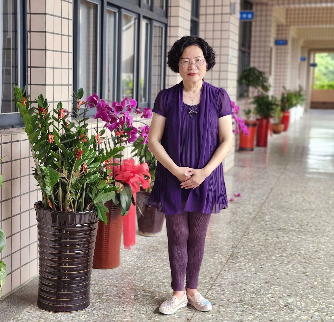 '图4:今年六十五岁的陈香琏,因修炼大法,每天都神采奕奕,精神饱满。'