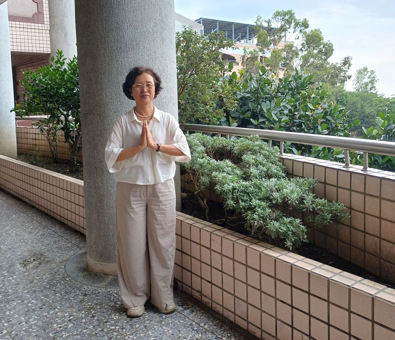 '图5:来自彰化的王碧霞,感恩修炼大法让她恢复健康。'