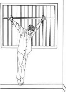 '中共酷刑示意图:吊铐'