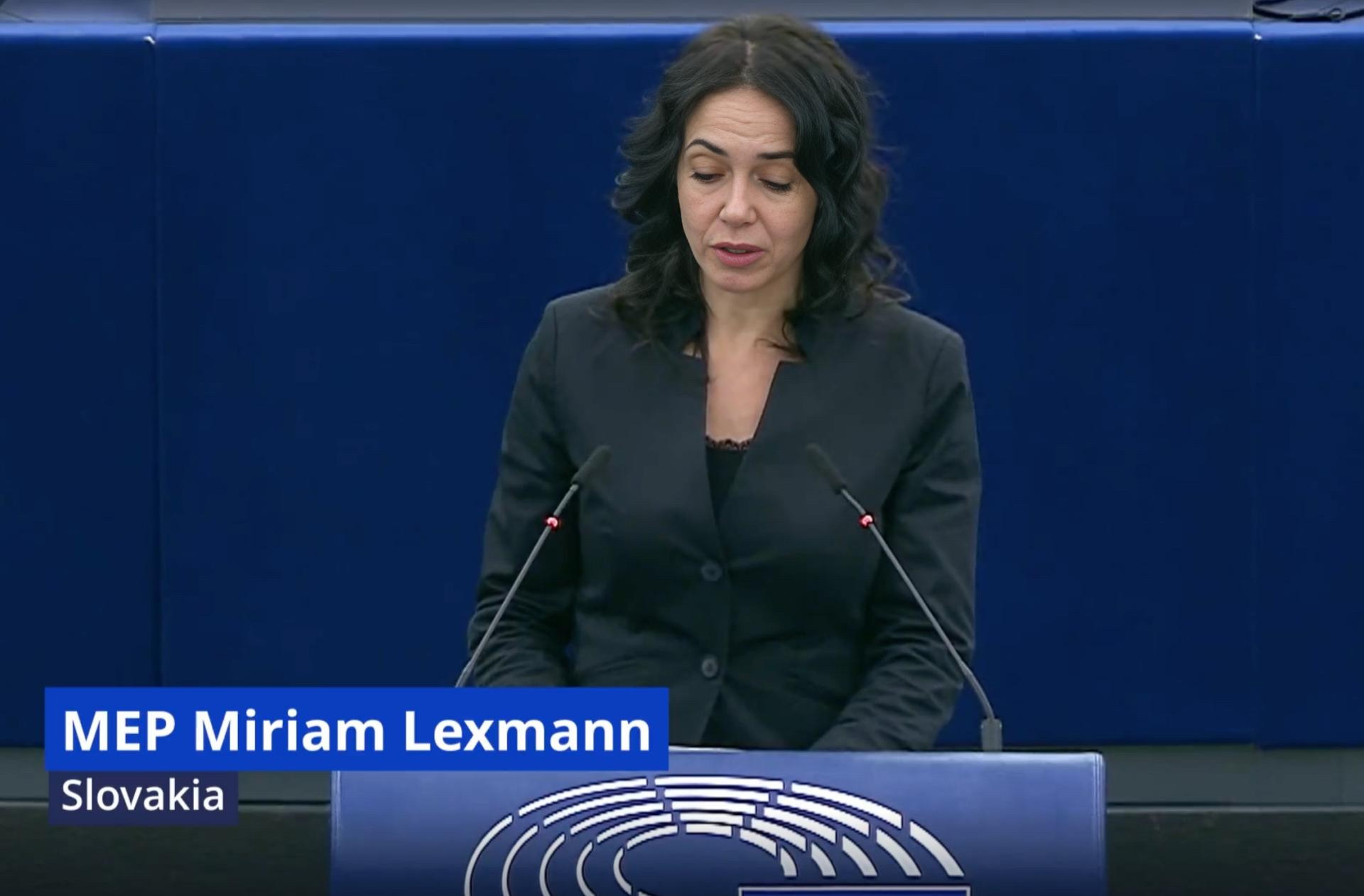 图4:欧议会莱克斯曼议员在欧洲议会紧急决议案辩论会上发言。