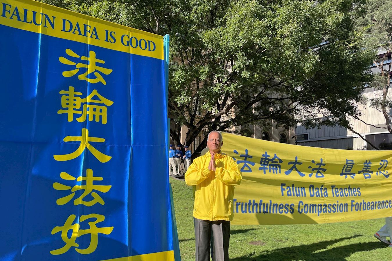'图19:来自印度的前公司老板、法轮大法学员普拉·苏布拉(Pulla Subra)恭祝李洪志师父生日快乐。'